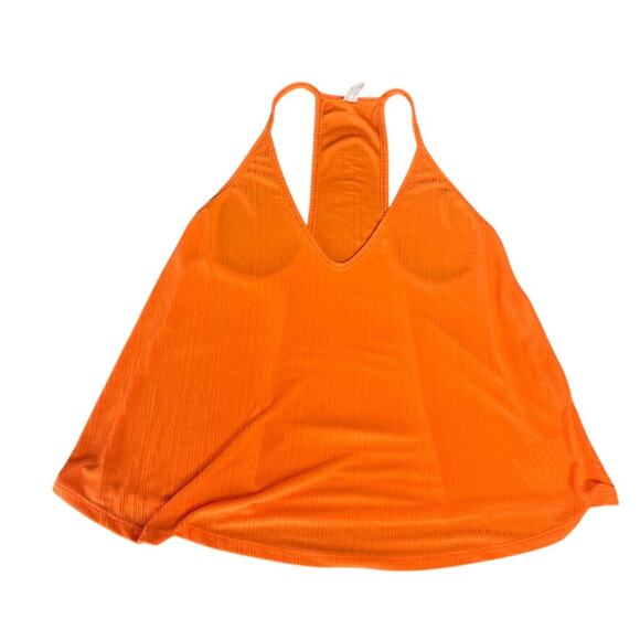 INFINATELY FREE PEOPLE Neon Orange Ribbed Tank Top Racerback Extra Small XS - Picture 1 of 5